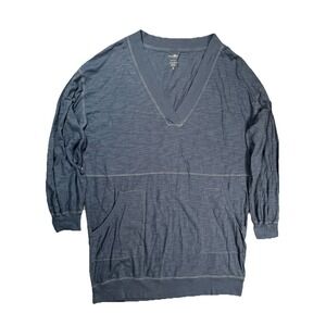 Natural Life Charlie Mini Dress Sz Large Blue-Gray Relaxed Cotton‎ Granola Girl